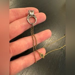 Juicy Couture Small Engagement Ring Charm Necklace in Mixed Metals